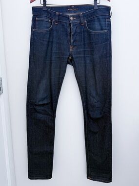 Nudie Jeans Men’s Organic Cotton Dark Wash Denim 33x32